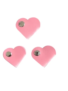3-pack hartvormige kabelbinders - hoofdtelefoonhouder, kabelorganizer, oortelefoonsnoeropwinder - PU-kunstleer, geen batterijen nodig, unisex - kabelorganizer in matchagroen, lichtrood en wit