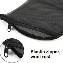 10 个装水箱过滤袋，带拉链的水族箱管鱼缸过滤网袋，适用于活性炭、陶瓷环等（黑色） - 黑色 - 查看 8