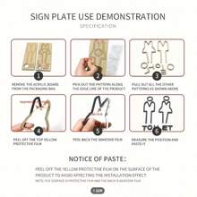 1 件亚克力厕所标志，带 3D 男性和女性符号，办公室和公共卫生间指示牌最佳礼物 - 彩色 - 查看 6