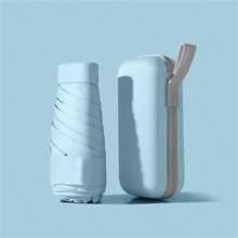 1pc Capsule Umbrella, Black Rubber Sunscreen And Sunshade Umbrella, Compact And Portable UV Resistant Umbrella, Sun Umbrella.