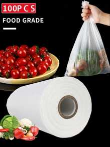 100 个透明食品餐食准备储存袋，可重复使用真空食品储存袋，适用于家庭厨房冰箱 - 彩色 - 查看 1