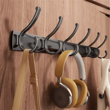 1pc Heavy Duty Aluminum Alloy Wall Mounted Clothes Hooks, No Drilling Needed, Suitable For Entryway, Closet, Kitchen, Bathroom Storage