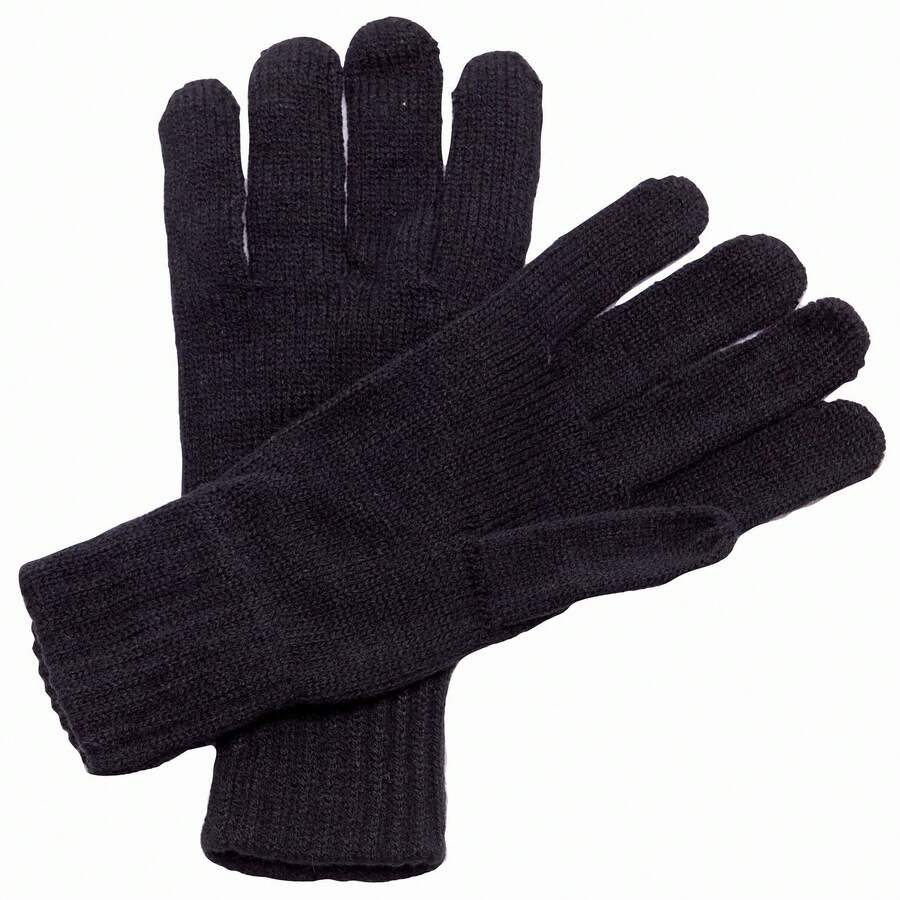 Regatta Unisex Knitted Winter Gloves - 100% Acrylic - (RG1437) - màu đen - Xem 1