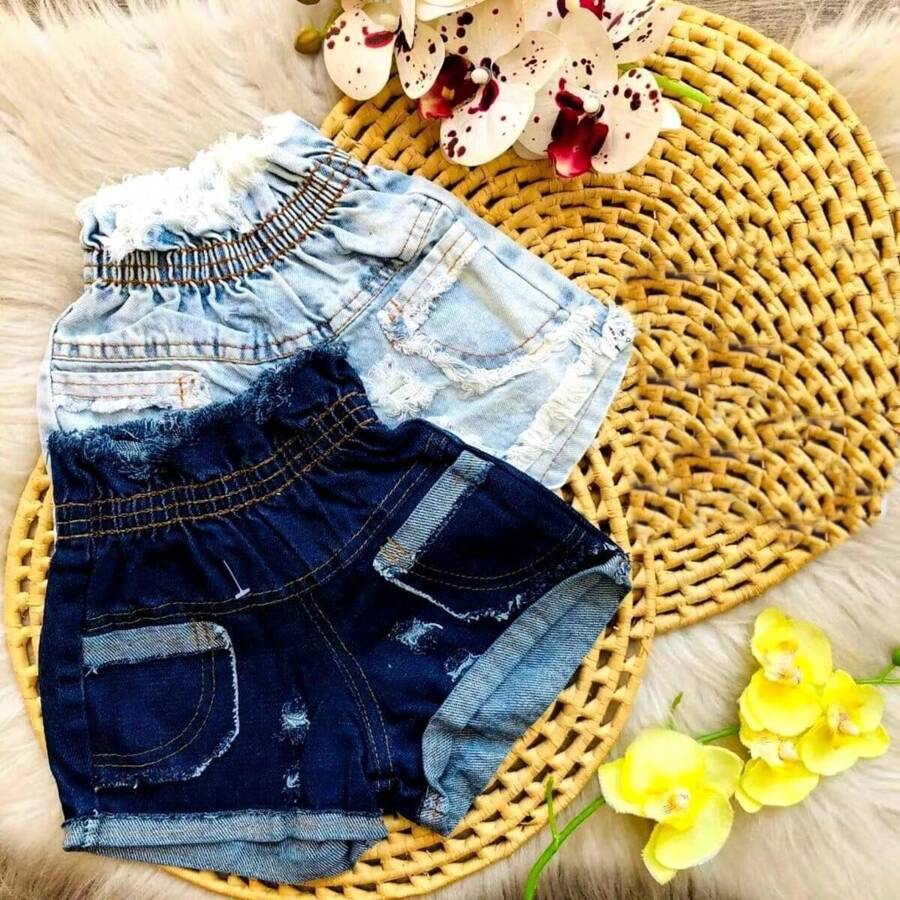 Short Jeans With Destroyed Pocket For Girls Summer Clothes For Girls Hot - Nhiều màu - Xem 1