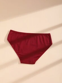 3Pcs Women's Cotton Panties Low-Waist Comfortable And Breathable Briefs Solid Color Basics Underwear