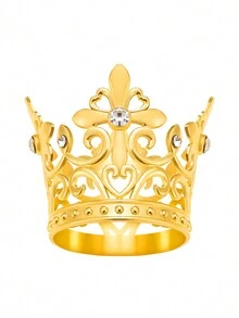 1-4pcs Alloy Rhinestone Mini Crown Cake Toppers, Flower Decoration For Party - Multicolor - View 13