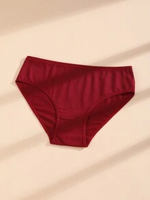 3Pcs Women's Cotton Panties Low-Waist Comfortable And Breathable Briefs Solid Color Basics Underwear
