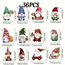 24件套圣诞老人木制挂饰，小矮人圣诞挂件（带绳），圣诞节装饰品，家居装饰，房间装饰，冬季装饰 - 彩色 - 查看 11