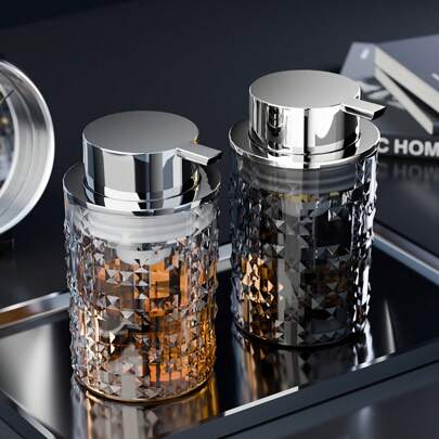 1个/2个装可重复灌装泡沫分配瓶 - 易按压、防漏、塑料容器，适用于泡沫洁面乳、洗手液、洗发水、沐浴露，浴室台面配件 - 节省空间、易于清洁设计，家居浴室装饰，秋季装饰，返校装饰