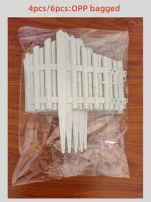 4 piezas/6 piezas/12 piezas/24 piezas Cercas de plástico PVC, para decorar jardines, césped, villas, patios, granjas, huertos, paisajes exteriores, etc.