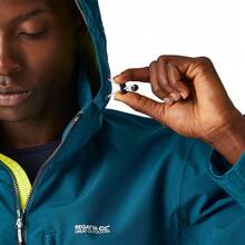 Regatta Mens Bosfield II Waterproof Jacket - 100% Polyester - (RG10620) - Moroccan Blue/Citron Lime - View 4
