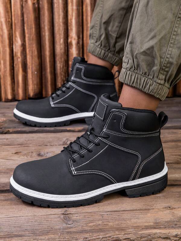 Sapatos masculinos versáteis e modernos de cano alto para trabalho ao ar livre