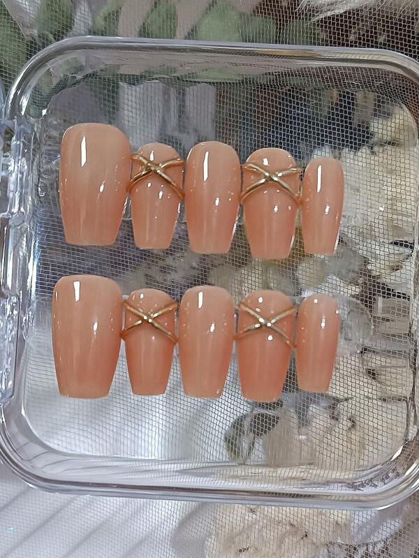 10 pezzi di anelli per arte di unghie fatti a mano, serie di colori nudi, adatti per l'autunno/inverno, feste di Natale. Include 1 pezzo di gel trasparente e 1 lima per unghie (nota: non include colla per unghie) Unghie finte, forniture per unghie