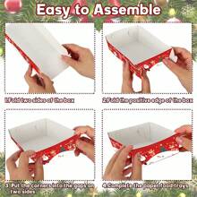 20 khay đựng thức ăn bằng giấy Giáng sinh, khay đựng đồ ăn nhẹ dùng một lần cho tiệc Giáng sinh, đồ trang trí ngày lễ và đồ dùng cho tiệc, Giáng sinh - Nhiều màu - Xem 4