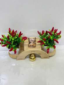 Flower With Plastic Vase For Decoration - 胡椒 - 查看 3
