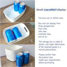 小型白色收纳盒，家用办公桌化妆品口红零食收纳盒，厨房浴室办公用品塑料开放式储物箱 - 白色 - 查看 8