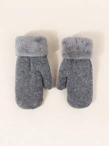 1pair Y2K Style Unisex Fashion Versatile Fluffy Warm Gloves, Suitable For Street, Party, Outdoor In Autumn & Winter,Travel,Festival,Camping - Gloves - View 6