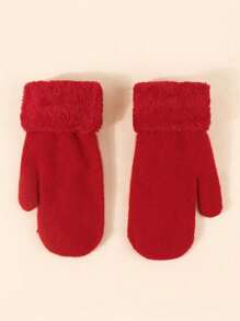 1pair Y2K Style Unisex Fashion Versatile Fluffy Warm Gloves, Suitable For Street, Party, Outdoor In Autumn & Winter,Travel,Festival,Camping - Gloves - View 2
