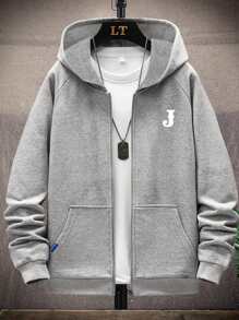 2pcs/Set Teen Boy Fashion Versatile Casual Hoodie Sports Set, Suitable For Spring, Autumn And Winter - Grey - View 3