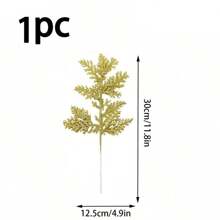 10pcs/Set Tree Spray, Glitter Artificial Pine Needle Branches For Xmas Party Decoration, Faux Leaves For DIY Wreaths Home Decor, Suitable For Trees, Wreaths, Garlands - Battery-Free Holiday Decor For New Year, Wedding, Valentine Day, Gift,Fake Plants Christmas Decorations Room Decor Christmas