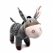 多色逼真小驴毛绒填充动物，真人大小软驴玩具礼物，适合送给女朋友、孩子、圣诞节、生日、情人节、感恩节、新年、家居装饰 - 灰色 - 查看 3