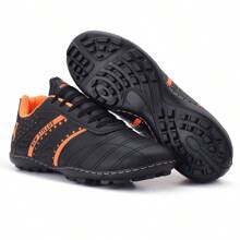 Men's Society Football Boots Comfortable Stitched Sole Synthetic Grass Reinforced Football - 橘色 - 查看 2