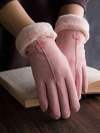 Ultra-Warm 1pc Plush Thermal Gloves For Women - Touchscreen Compatible, Thicken Cold Weather Snow Gloves For Winter Sports, Outdoor Activities, And Daily Use - Soft, Breathable, And Water-Resistant Halloween