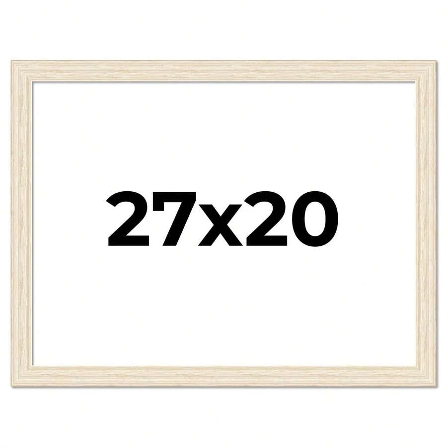 Custompictureframes.Com 27x20 Wide Barnwood Picture Frame UV Acrylic 6 Finishes - Grey Brown White And Black - 白色 - 查看 1