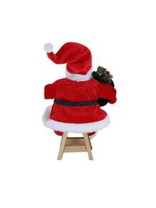 1pc 14-Inch Red Standing Santa Claus Holding Gift Bag, Traditional Christmas Figurine Decor, Pink Christmas Sculpture, Sitting Santa Claus Decor Handmade White Silver Coat Santa Claus With Gift Bag And Presents, Suitable For Home Office Desk Christmas Party Decoration, Holiday Party Home Decor, Gift Party Scene Decoration, Santa Claus Figurine Ornament - Red - View 5