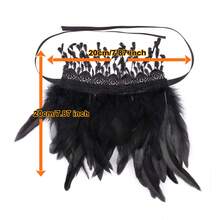Tassel Feather Gloves Cuffs For Women Cosplay Costume Accessories With Swan Wrist Bands Halloween - Black - View 4