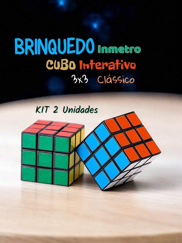 Cubo Mágico 5x5 Cm Grande Brinquedo Quebra Cabeça Infantil Interativo para Criança Adulto Brinquedo 2 Unidades