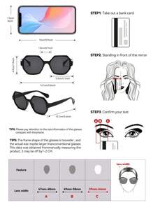 Retro Geometric Polarized Sunglasses, Plastic Fashion Eyewear, Classic Design For Outdoor Sports, Cycling, Travel, Beach, Driving, Fishing, Summer UV Protection Fashionable Shade Elegant Outfit Family Outings Travel Vacation Holiday For Summer Beach Vacation,Outdoor,Travel