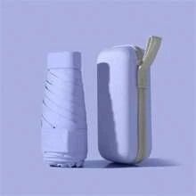 1pc Capsule Umbrella, Black Rubber Sunscreen And Sunshade Umbrella, Compact And Portable UV Resistant Umbrella, Sun Umbrella.