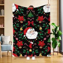 1 chiếc chăn nhung họa tiết ông già Noel, chuông, cây thông, đồ trang trí, quà tặng Giáng sinh, ấm áp & mềm mại, chăn phủ vải nỉ in kỹ thuật số độ nét cao, mọi mùa, ý tưởng quà tặng cho bạn bè và gia đình, chăn đắp đùi đa năng, chăn ngủ trưa văn phòng, vỏ chăn và ghế sofa, chăn ký túc xá, chăn phủ ghế sofa dày & ấm chất lượng cao - Nhiều màu - Xem 2