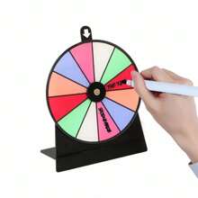 1 套可编辑游戏旋转器套件、活动派对抽奖旋转轮、DIY 桌面酒吧 KTV 娱乐抽奖旋转器 - 彩色 - 查看 2
