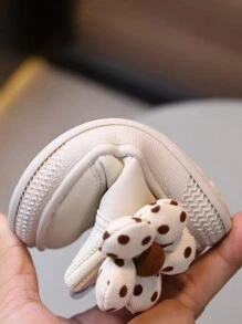 1 paire de bottes enfant filles mode floral confortables et chaudes, bottes de neige imperméables antidérapantes en PU à semelle épaisse, bottines plates mignonnes pour bébé/tout-petit, convenant aux filles en automne/hiver