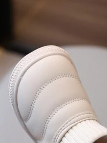 1 paire de bottes enfant filles mode floral confortables et chaudes, bottes de neige imperméables antidérapantes en PU à semelle épaisse, bottines plates mignonnes pour bébé/tout-petit, convenant aux filles en automne/hiver