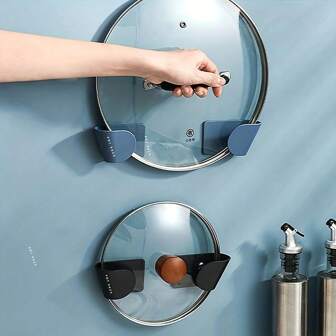 4pcs/2pcs/1pc Cooking Pot Lid Storage Rack, Wallmount Cookware Lid Organizer, Adjustable Lid Holder, Multipurpose For Cutting Board, Pot Cover