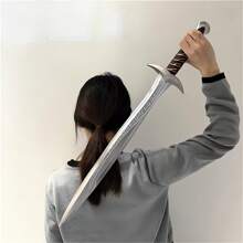 1 pièce Épée COS - Haute qualité en PU, modèle de poignardage réaliste, pour jeu de simulation, accessoire COS parfait pour les fans de fantasy, meilleur fourniture pour fête de Noël - Argent - Voir 1