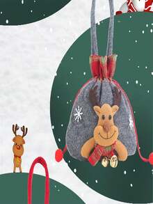 Túi quà trang trí Giáng sinh, Túi quà, Hộp đựng táo đêm Giáng sinh, Túi xách, Hộp đựng kẹo, Bình yên - Nhiều màu - Xem 3