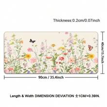 Floral Mouse Pad, Non-Slip Rubber Base And Comfortable Colorful Flowers Green Plants Pattern Cloth Mouse Mat, Cute Mouse Pad For Women, Big Mousepad For Computer, Laptop, Office, Home