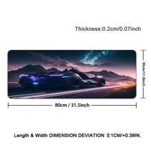 鼠标垫超级跑车插画印花防滑键盘垫跑车定制电脑桌垫游戏玩家橱柜地毯鼠标垫适用于游戏和办公室 - 彩色 - 查看 14