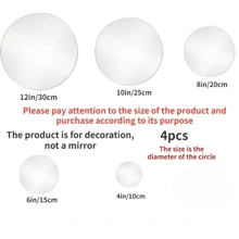 4 Packs Acrylic Round Mirrors Non Glass Round Mirror Plate Self Adhesive Mirror Stickers For Home Wall Decor Or Wedding Table Centerpiece, Stickers, Wall Decal, Vinyl Decal For Home Decorations, Spring Decoration Items Refresh Your Home, Festival Decoration Stickers Gifts Birthday Graduation