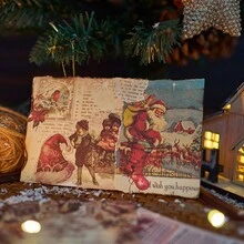 50 tờ/gói Giấy dán sổ lưu niệm chủ đề Giáng sinh, Giấy lót trang trí DIY, Quà tặng ngày lễ, Vật liệu dán thủ công, Lên kế hoạch sổ lưu niệm cá nhân, Đồ dùng văn phòng phẩm sáng tạo cho trường học - Màu Đỏ Sâu - Xem 8