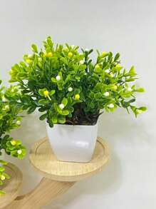 Flower With Plastic Vase For Decoration - muỗi vàng - Xem 3