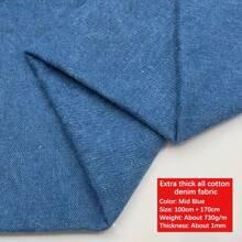 1 块全棉牛仔布，预洗牛仔布材料。多种厚度，预切尺寸 39 英寸 x 58.2 英寸，78 英寸 x 58.20 英寸，适用于手工 DIY 缝纫面料，如牛仔裤、夹克、连衣裙、裙子、短裤、背景布和帽子，面料以米为单位 - 200cm*150cm - 查看 21