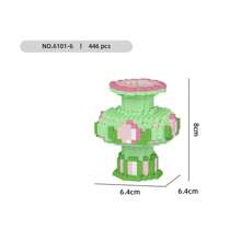 中国风迷你花瓶积木套装，微粒积木玩具，DIY组装玩具积木花束展示家居装饰，新年礼物 - 彩色 - 查看 16