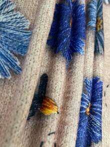 Women's Lightweight All-Over Floral Print Sweater - 3D Daisy Pattern, Casual Crew Neck Long Sleeve Top, Suitable For All Seasons, Cute Design, Comfortable Clothing