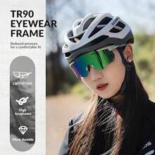 ROCKBROS Men And Women Cycling Sunglasses UV400 Protection TR90 Frame Bicycle Outdoor Cycling Essential Equipment - Green - View 4