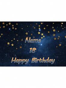 Phông nền chụp ảnh vũ trụ ngoài trời lấp lánh đầy sao và tên tuổi tùy chỉnh, phù hợp cho đạo cụ chụp ảnh tiệc sinh nhật, Ramadan, trang trí Ramadan, Eid Mubarak - Nhiều màu - Xem 13